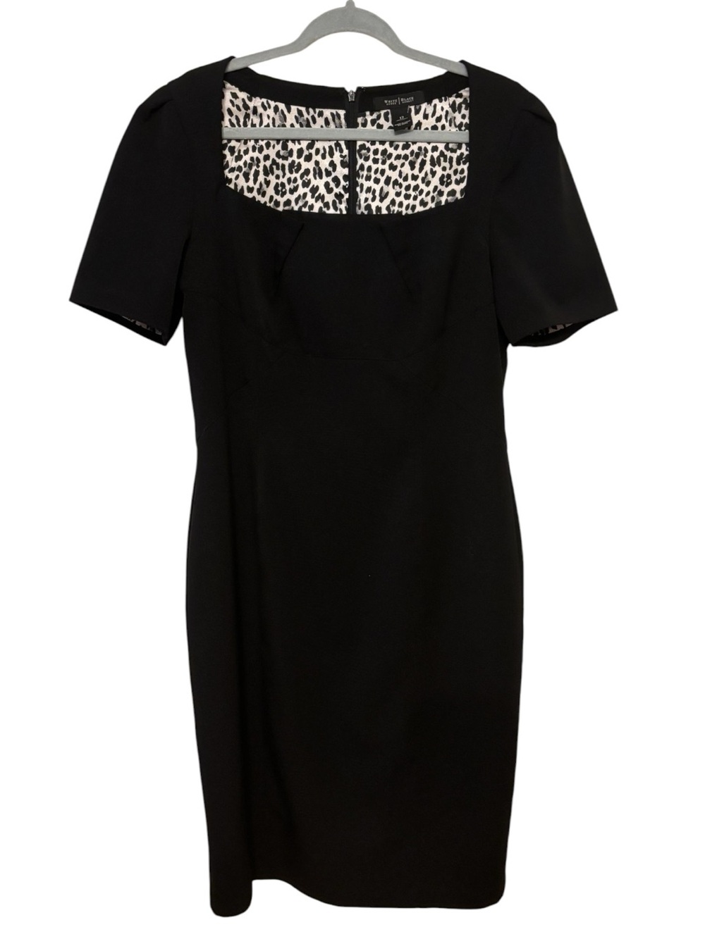 WHBM Black Short Sleeve Sheath Dress Size 12